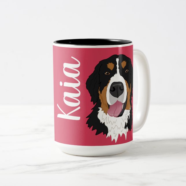 Bernese Mountain Hund Två-Tonad Mugg (Framsida höger)