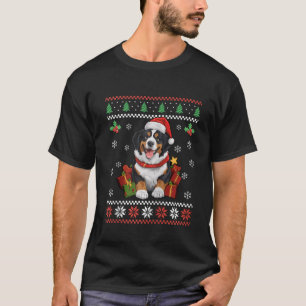 Bernese Mountain Hund Ugly jul Sweater Julafton A T Shirt