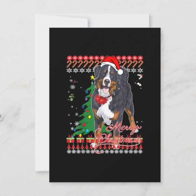Bernese Mountain Hund Ugly jul Sweater Shirt Inbjudningar (Framsida)