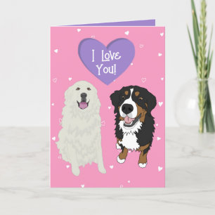 Bernese Mountain Hund Underbar Pyrenees Valentines Tack Kort