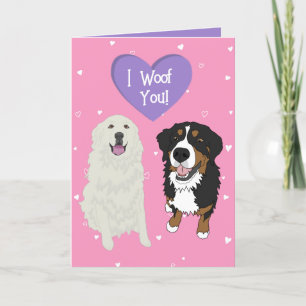 Bernese Mountain Hund Underbar Pyrenees Valentines Tack Kort