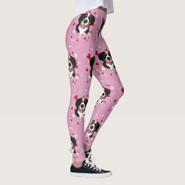 Bernese Mountain Hund Valentines day Leggings (Höger)