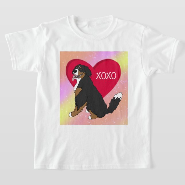 Bernese Mountain Hund Valentines day T Shirt (Laydown)