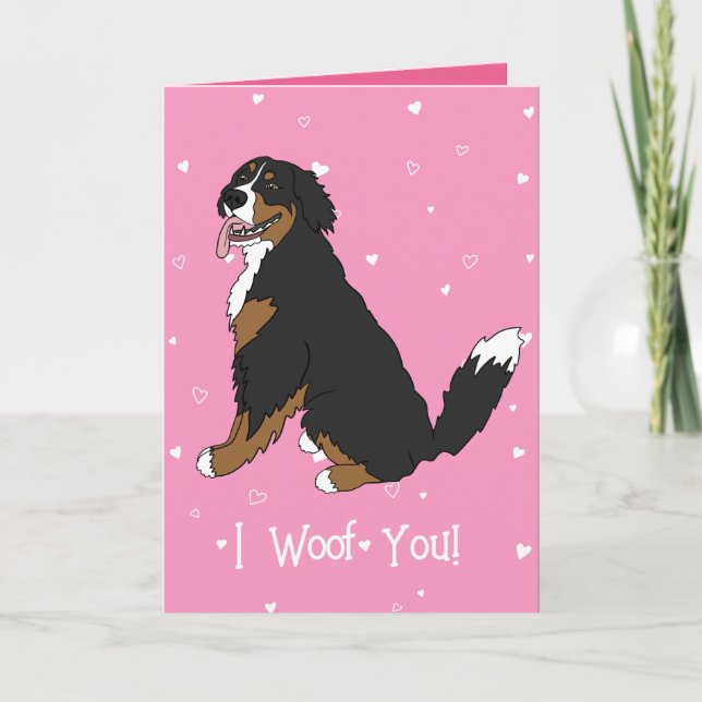 Bernese Mountain Hund Valentines day Tack Kort (Framsida)