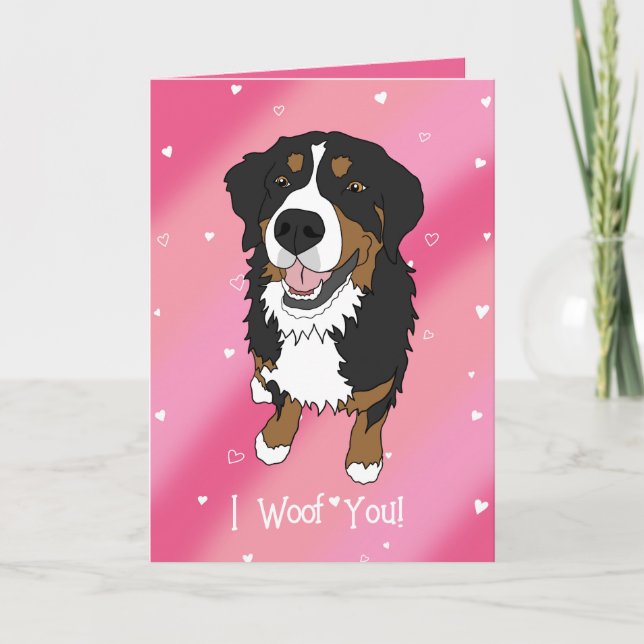 Bernese Mountain Hund Valentines day Tack Kort (Framsida)