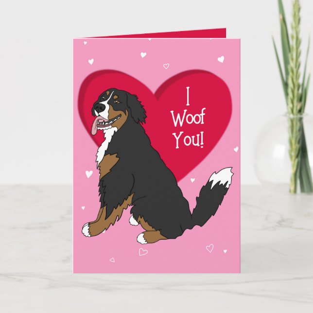 Bernese Mountain Hund Valentines day Tack Kort (Framsida)
