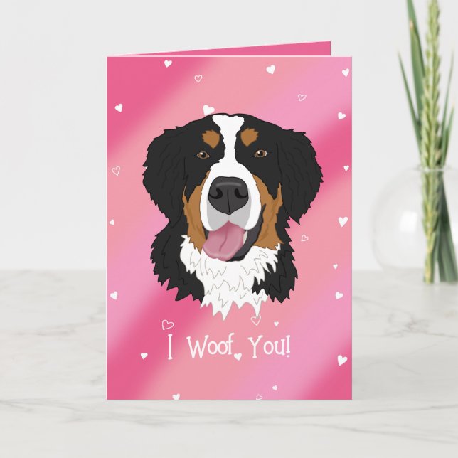 Bernese Mountain Hund Valentines day Tack Kort (Framsida)
