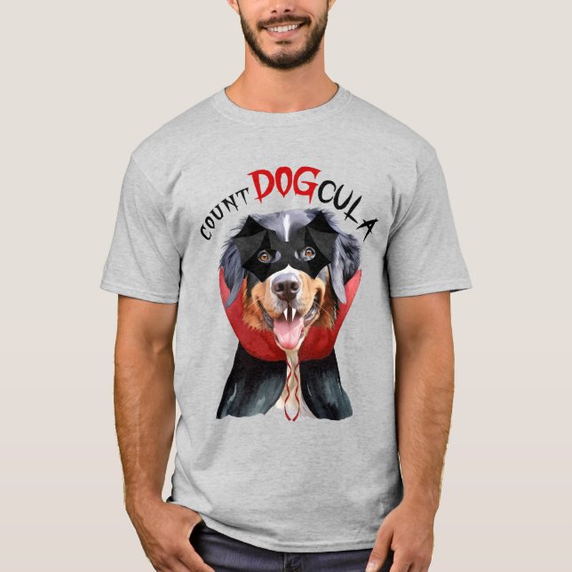 Bernese Mountain Hund Vampire Hund Funny Halloween T Shirt (Framsida)