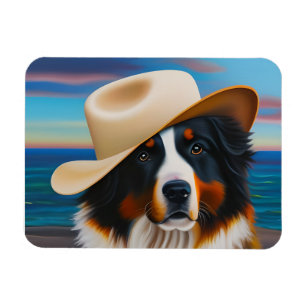 Bernese Mountain Hund vid Beach Magnet