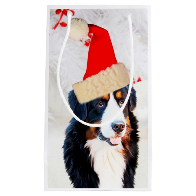 Bernese Mountain Hund W jul Hat Gift Bag (Framsidan)