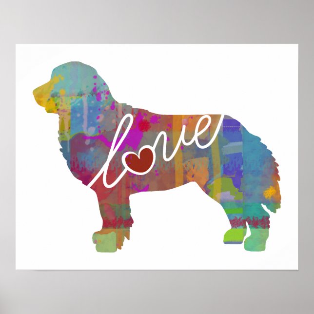 Bernese Mountain Hund Watercolor Poster (Framsidan)