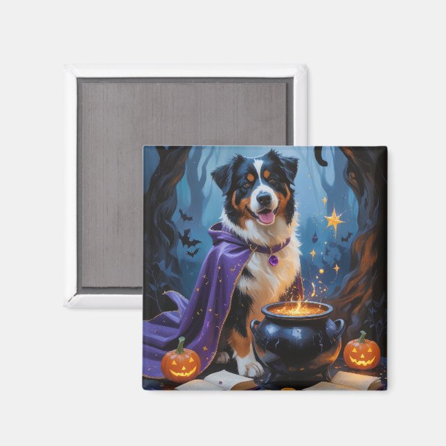 Bernese Mountain Hund Whimsical Halloween Painting Magnet (Front/Back)