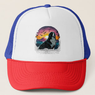 Bernese Mountain Hund with Mountain Sunrise view Keps