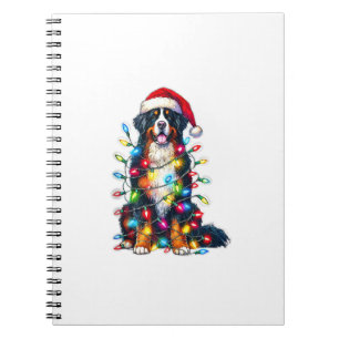 Bernese Mountain Hund x jul Ljus Anteckningsbok