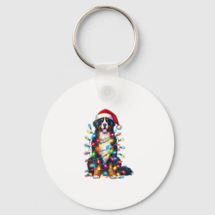 Bernese Mountain Hund x jul Ljus Nyckelring