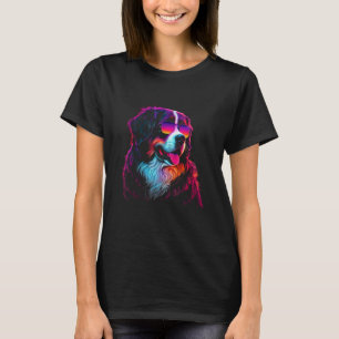 Bernese Mountain Hundägare Vaporwave Notorious DJ T Shirt