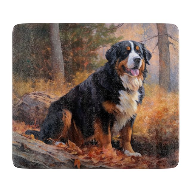 Bernese Mountain i Höst löv Fall Inspire (Framsidan)