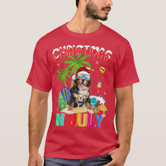Bernese Mountain i Santa Hat Sunglasses jul jul T Shirt