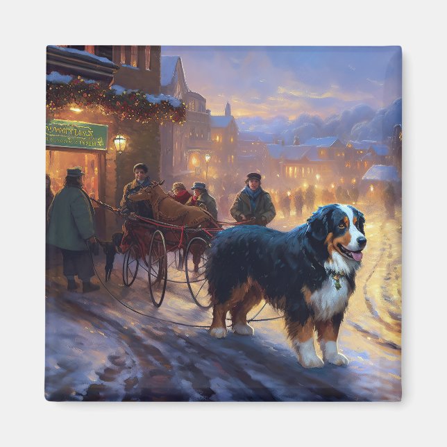 Bernese Mountain jul jul Festive Season Magnet (Framsidan)