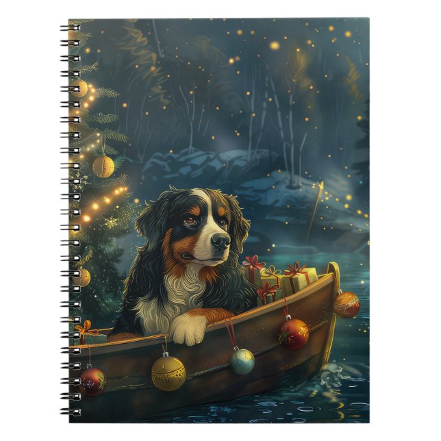 Bernese Mountain jul jul Festive Voyage Anteckningsbok (Framsidan)