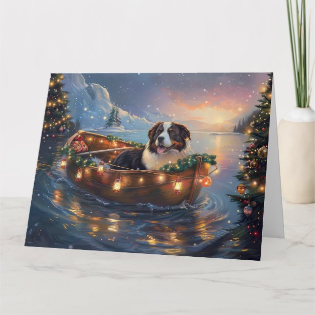 Bernese Mountain jul jul Festive Voyage Kort (Framsida)