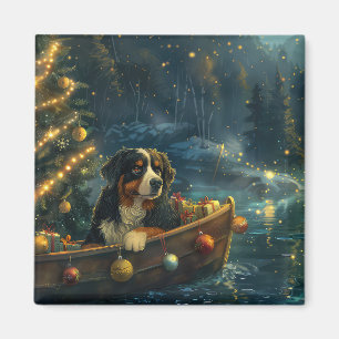 Bernese Mountain jul jul Festive Voyage Magnet