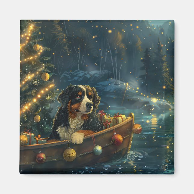 Bernese Mountain jul jul Festive Voyage Magnet (Framsidan)