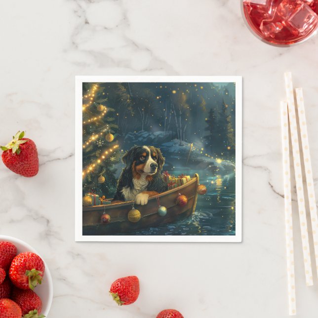 Bernese Mountain jul jul Festive Voyage Pappersservett (Insitu)