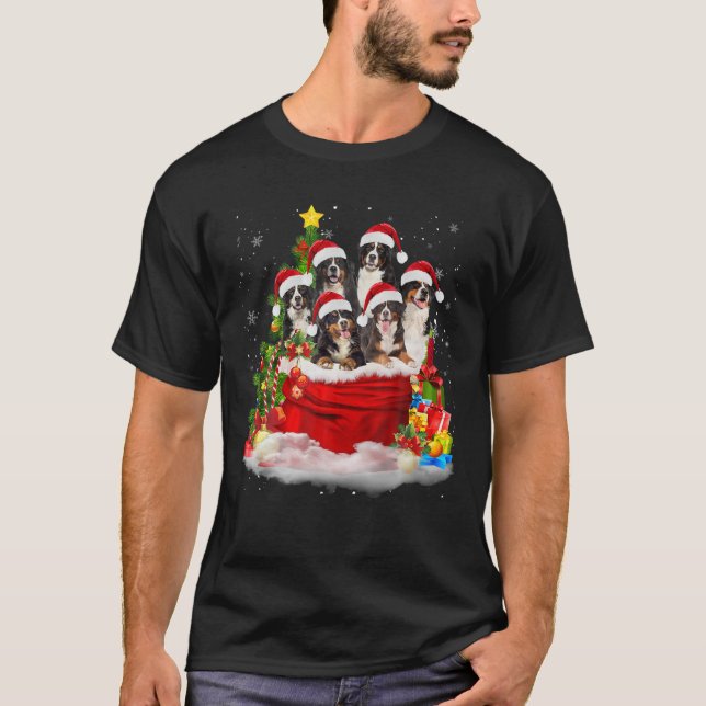 Bernese Mountain jul Jultomten Bag Christm T Shirt (Framsida)