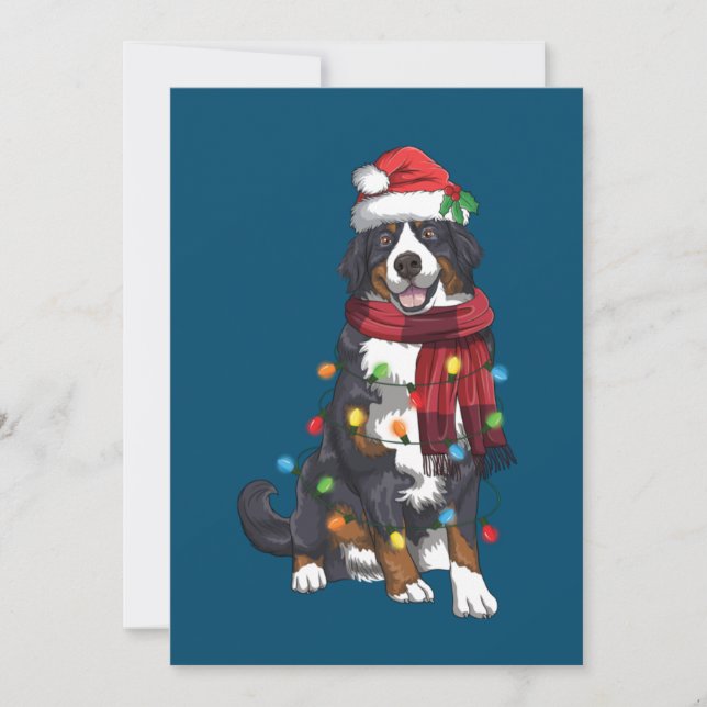 Bernese Mountain jullight Rolig hund Älskare Inbjudningar (Framsida)
