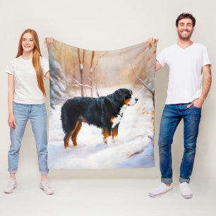 Bernese Mountain Låt det snöa jul Fleecefilt