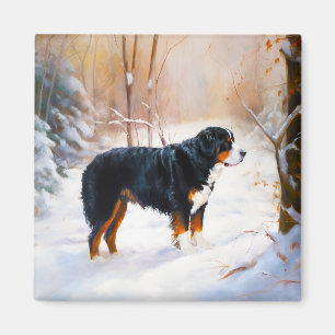 Bernese Mountain Låt det snöa jul Magnet