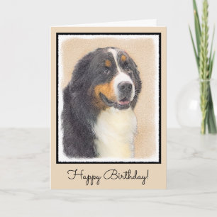 Bernese Mountain-målning - Original Hund Art Kort