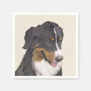 Bernese Mountain-målning - Original Hund Art Pappersservett