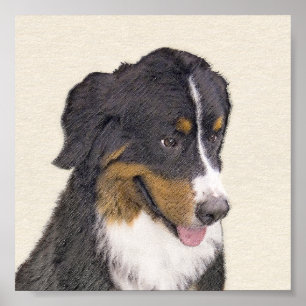 Bernese Mountain-målning - Original Hund Art Poster