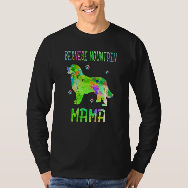 Bernese Mountain Mamma Colorful Hund Mamma T Shirt (Framsida)