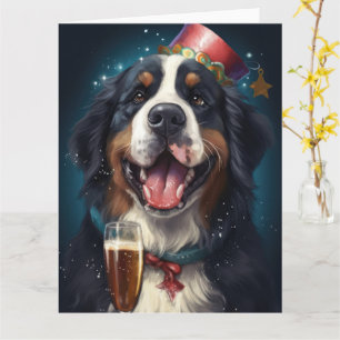 Bernese Mountain New Year Kort