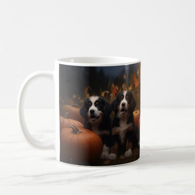 Bernese Mountain Puppy Autumn Delight Pumpkin Kaffemugg (Vänster)