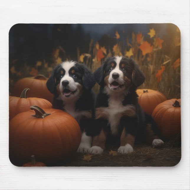 Bernese Mountain Puppy Autumn Delight Pumpkin Musmatta (Framsidan)