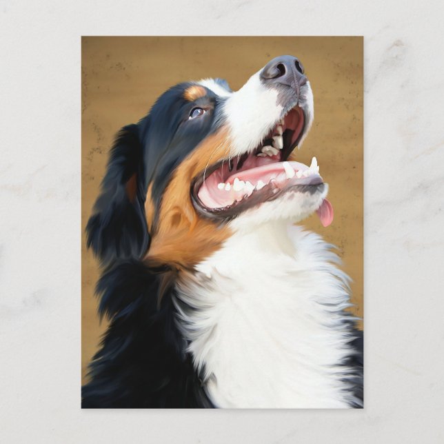 Bernese Mountain Puppy Hund Blank Postcard Vykort (Framsida)