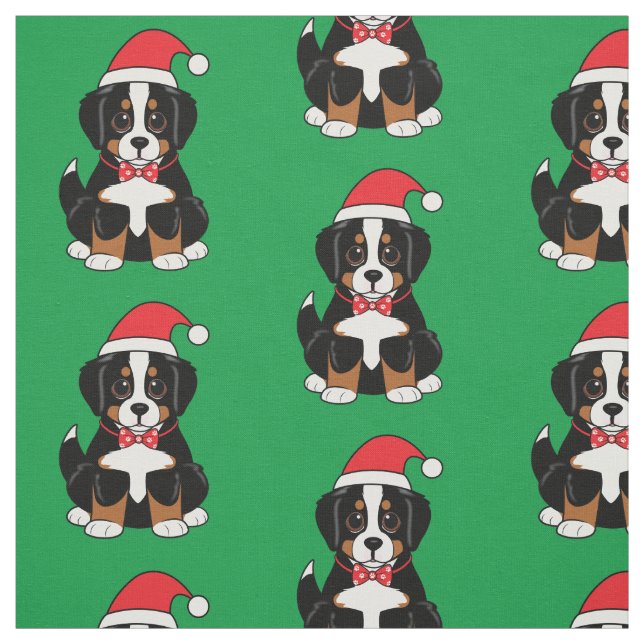 Bernese Mountain Puppy i Santa Hat Tyg (Provkarta)