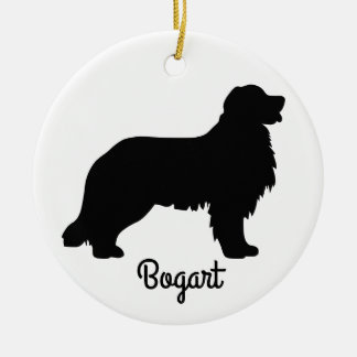 Bernese Mountain Silhouette Ceramic Ornament