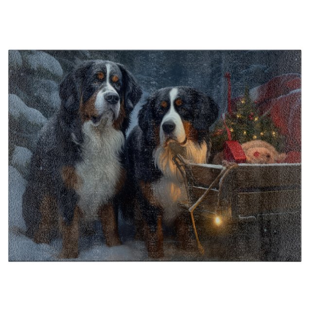Bernese Mountain Snowy Sleigh Juldekretet (Framsidan)