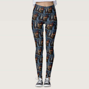 Bernese Mountain Snowy Sleigh Juldekretet Leggings