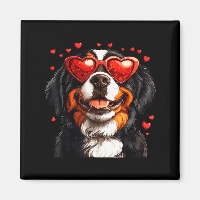 Bernese Mountain Söt Berner Hund Älskare Alla Hjär Magnet (Framsidan)