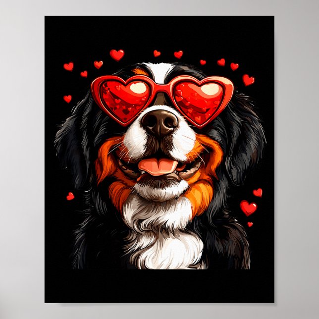 Bernese Mountain Söt Berner Hund Älskare Alla Hjär Poster (Framsidan)