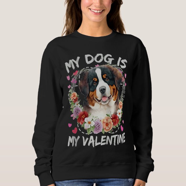 Bernese Mountain Valentine's Day My Dog Is My Vale T Shirt (Framsida)