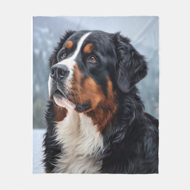 Bernese Mountan Hund Fleecefilt (Framsidan)