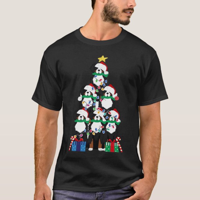Bernese Mt Dog Valp Julgran Klassisk T-Shirt (Framsida)
