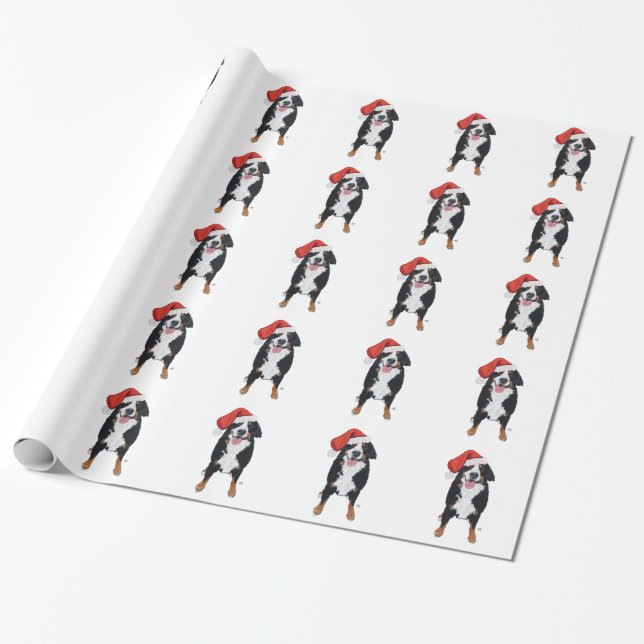 Bernese Mt. Hund Santa's Helper Presentpapper (Utrullad)